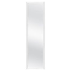 a white door with a mirror on the side