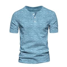 Season:Summer; Function:Soft,Stretchy,Breathable; Fabric:Knit; Sleeve Length:Short Sleeve; Look After Me:Wet and Dry Cleaning,Washable; Gender:Men's; Style:Cool,Fashion; Elasticity:Stretchy; Tops Type:T shirt Tee,Golf Polo,Henley Shirt; Occasion:Sports,Casual; Pattern:Plain; Design:Button; Neckline:Button,Henley,Round; Listing Date:03/21/2023; Bust:; Length:; Shoulder Width:; Quantity:1pc; products source:buyer Sports Pattern, Henley T Shirt, Mens Casual T Shirts, Henley Tee, Cotton Fashion, Stretchy Tops, Henley Shirt, Plain Design, Golf Polo Shirts