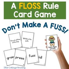 a flash card game with four cards and the words don't make a fuss