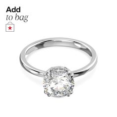 in stock Classic Crystal Ring, Brilliant Cut Round Crystal Ring, Elegant Round Cut Crystal Ring, Classic Crystal Rings With Round Cut, Classic Crystal Ring For Formal Occasions, Mixed Metals, Princess Cut, Cocktail Rings, Prong Setting