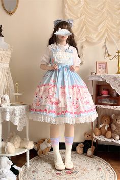 JSK DressReady to ShipMilk Ice-cream Sweet Lolita Dress – nbsama Ice Cream Outfit, Ice Cream Dress, Harajuku Dress, Outfit References, Dream Fashion, Vibe Check, Medieval Dress, Fairytale Dress, Sweet Lolita