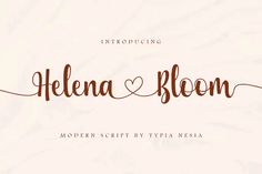 the word helen and bloom written in brown ink