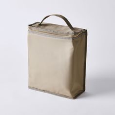 an empty beige bag on a white background