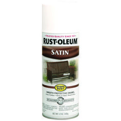 rust - folium satin spray paint in white with brown stain on the top