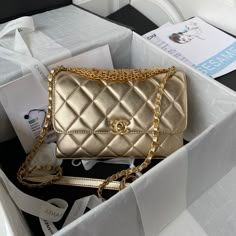 ChanelFlap Bag Small Gold Bag For Women 15cm/6in Luxury Portable Shoulder Bag For Shopping, Luxury Crossbody Box Bag, Luxury Portable Crossbody Box Bag, Luxury Portable Top Handle Shoulder Bag, Luxury Portable Box Bag For Shopping, Luxury Portable Pouch Box Bag, Luxury Portable Shoulder Bag, Luxury Mobile Phone Bag In Rectangular Case, Luxury Travel Flap Bag With Mobile Phone Pocket