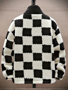 Romildi Cozy Plaid Lambswool Jacket With Thick Polar Fleece Lining - W – Moxge&Romildi Plaid Fleece Jacket For Winter, Plaid Long Sleeve Fleece Jacket For Winter, Patchwork Fleece Jacket For Streetwear, Fall Patchwork Crew Neck Outerwear, Black Patchwork Fleece Jacket With Long Sleeves, Winter Patchwork Crew Neck Outerwear, White Wool Outerwear With Crew Neck, White Wool Crew Neck Outerwear, Cozy White Patchwork Outerwear