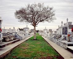 an old cemetery with tombstones and trees