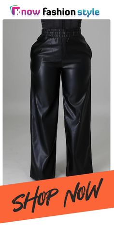 Casual Pocket High Waist Leather Wide Leg Pants High Waist Faux Leather Wide Leg Pants, Chic High Waist Faux Leather Wide Leg Pants, Casual Wide-leg Non-stretch Leather Pants, Casual Wide Leg Leather Pants, Spring Wide Leg Faux Leather Bottoms, Spring Faux Leather Wide Leg Bottoms, Casual Wide Leg Faux Leather Bottoms, Chic Non-stretch Leather Pants With Pockets, Trendy Wide Leg Faux Leather Bottoms