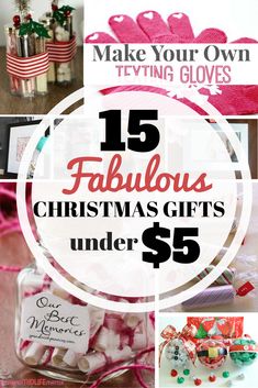 christmas gifts under $ 5 with text overlay