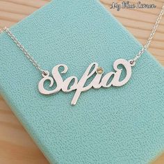 Order any word or name, for your new sterling silver 925 Sofia Style name necklace! Choose any swarovski birthstone for the dot of the i, or the first capital letter . * Nameplate and chain are all solid sterling silver 925. * My nameplates are upgraded 1.2mm gage (thickness) Please view photos in listing.  * Choose your chain length from the menu above.  * Please add the name that you would like in the NOTE TO SELLER section of your etsy checkout.  🍋 I hand make all of my jewelry. Please allow Personalized Sterling Silver Nameplate Birthstone Necklace, Gold Sterling Silver Birthstone Necklace With Custom Name, Sterling Silver Initials Name Necklace For Birthday, Custom Name Sterling Silver Birthstone Necklace, Sterling Silver Name Necklace With Birthstone For Mother's Day, Sterling Silver Initials Necklace For Birthday, Sterling Silver Birthstone Name Necklace For Mother's Day, Sterling Silver Birthstone Necklace With Initials For Mother's Day, Elegant Silver Name Necklace With Birthstone