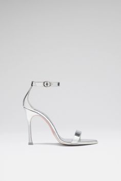 KIM SANDAL 105 - Amina Muaddi - Official Site Amina Muaddi Sandals, Designer Sandals With Ankle Strap And 4-inch Heel, Muaddi Shoes, Amina Muaddi Shoes, Build Wardrobe, Amina Muaddi, Silver Mirror, Built In Wardrobe, Silver Mirrors