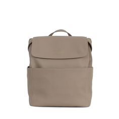 a beige backpack on a white background