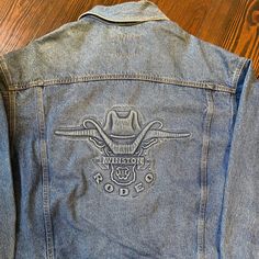 - No flaws but feels well worn! Amazing vintage Winston Rodeo denim jacket. Rodeo, Vintage 90s, Denim Jacket, Jackets & Coats, Adult Outfits, Blue, Clothes