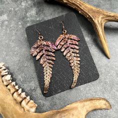 Real fern earrings with moon, electroformed, goth and shaman, entomology gift, oddity and curiosity.  If you're looking for beauty in imperfections, this is the perfect embodiment. width - 7 cm Fern Earrings, Last Minute Gifts, Fern, Favorite Jewelry, Jewelry Earrings Dangle, Dangle Drop Earrings, Dangle Earrings, Jewelry Earrings, Im Not Perfect