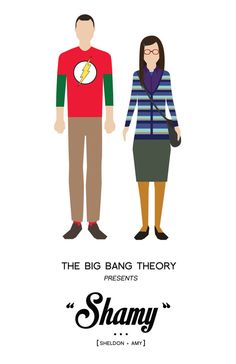 the big bang theory movie poster with two people standing next to each other, one is wearing