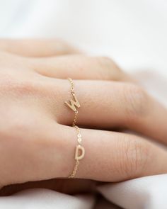 Dainty 14K Initial Letter Ring: Barely there ring in 14k Gold with a small block Letter Modern and timeless Super Dainty Link Chain Ring Simple, minimalist everyday Alphabet Initial Ring - Perfect as a stacking ring or by itself. Each initial measures approx. 4.8mm Available in 14K Yellow Gold or 14K White Gold SIZE: US4.5 - 10 Letter: A-Z or an heart charm * Leave us your initial in the comment box at checkout. # Personalized ring Statement rings meaningful gift mom ring chain ring initial chai Dainty Stackable Initial Ring With Open Design, Dainty Stackable Initial Open Ring, Dainty Initial Open Ring Stackable, 14k Gold Stackable Initial Promise Ring, Stackable 14k Gold Initial Promise Ring, 14k Gold Stackable Rings With Initials, Dainty 14k Gold Stackable Initial Ring, Stackable Sterling Silver Initial Ring In Yellow Gold, Yellow Gold Sterling Silver Stackable Initial Ring