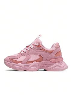 2024 New Women's Casual Sneakers, Lightweight Breathable Women's Chunky Sneakers, Fashion Versatile Women's Casual Shoes, Thick Sole Slimming Sexy Women's Shoes, Pink Outdoor Hiking Jogging Sports Shoes, Urban Road Running Shoes, Trendy Women's Shoes Pink     Colorblock    Women Shoes, size features are:Bust: ,Length: ,Sleeve Length: Pink Thick Bottom Sneakers For Streetwear, Pink Low-top Thick Bottom Sneakers, Pink Chunky Sneakers With Thick Bottom And Round Toe, Pink High-top Chunky Sneakers With Thick Bottom, Pink High-top Chunky Sneakers With Thick Sole, Pink Low-top Platform Sneakers With Thick Bottom, Pink Low-top Platform Sneakers With Thick Sole, Sporty Pink Sneakers With Thick Bottom, Pink Platform Sneakers With Thick Bottom For Streetwear