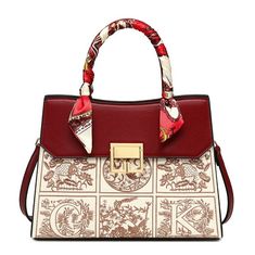 This Cute Red Minimalist Embroidered Pattern Luxury Genuine Leather Handheld Handbag for Women + Satin Wrapped Scarf, Shoulder Bag, Crossbody Bag is a fashionable accessory that is both stylish and practical. Made of high-quality genuine leather, this bag is durable and long-lasting. The unique embroidered pattern adds a touch of luxury to any outfit. With its top handle and adjustable strap, this bag can be worn as a handheld bag, shoulder bag, or crossbody bag, making it convenient for any occ Red Minimalist, Satin Scarf, Red Embroidery, Kelly Bag, Handbag For Women, Blue Embroidery, Fancy Bags, Blue Gift, Pretty Bags