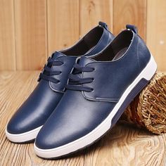 Buy online Casual Leather Comfortable Flat Shoes - FREE SHIPPING worldwide Flats Shoes Comfortable, Shoes Free, Leather Flat Shoes, Comfortable Flats, Artificial Leather, Blue Shoes, Flat Shoes, Types Of Shoes, Season Spring