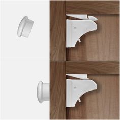 two images show the different angles of a door handle