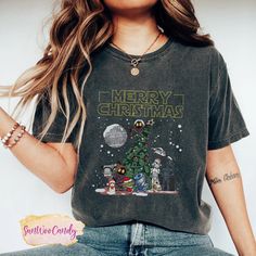 Star Wars Christmas Shirt, Disney Comfort Colors Shirt Disney World Christmas Outfit, Disneyland Christmas Outfit, Universal Christmas, Disney Christmas Outfits, Darth Vader Christmas, Custom Disney Shirts, Disneyland Christmas, Disney Christmas Shirts, Disney World Christmas