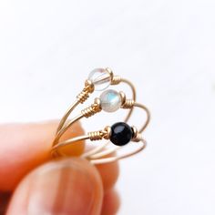 Adjustable Minimalist Moonstone Ring As Gift, Minimalist Adjustable Moonstone Ring As Gift, Minimalist Adjustable Moonstone Ring For Gift, 14k Gold Filled Gemstone Ring, Adjustable Gemstone Rings With Round Stones, 14k Gold Filled Gemstone Rings For Gift, Gift Gemstone Rings In 14k Gold Filled, Adjustable Dainty Oval Birthstone Ring, Adjustable Moonstone Open Ring Birthstone