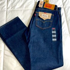 New With Tags Blue Levi’s Size 34/34 Fitted Blue Levi's Jeans, Classic Blue Levi's Jeans, Levi's Blue Slim Fit Jeans, Levis 501 Straight Leg, Japanese Selvedge Denim, Dark Blue Denim Jeans, Levis 550 Jeans, Dark Denim Jeans, Levi’s Jeans