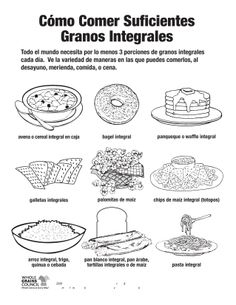 Como Comer Suficientes Granos Integrales http://www.foodpyramid.com/myplate/grain-food-group/  #comer #saludable #dieta #alimentacion Whole Grain Pancakes, Health Lesson Plans, Squat Motivation, Kindergarten Colors, Whole Grain Cereals, Health Symbol, Health Lessons