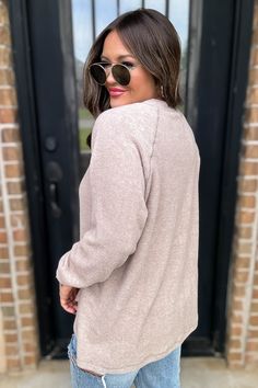 Get cozy and comfortable in our Exhale Brushed Melange Hacci Oversized Henley Sweater. Made with a soft material, this sweater will keep you warm and stylish. Perfect for lounging or running errands, it's the perfect addition to any wardrobe. Fit: She is wearing her true size medium. Fits true to size. If in between sizes, size down. Tank Romper, Henley Sweater, Getting Cozy, New Arrival Dress, Soft Material, Running Errands, Mocha, Sweater Top, Clothing And Shoes