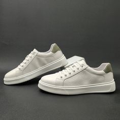 Gender: Men Type: Casual Shoes Main Materials: Cowhide Insole: Pigskin Sole: Rubber Type of Closure:... White Leather Lace-up Shoes With Textured Sole, Casual White High-top Leather Shoes, Casual White Leather Shoes With Contrast Sole, White Leather Shoes With Textured Sole And Lace-up, White Lace-up Leather Shoes With Textured Sole, White Leather Lace-up Shoes With Plain Toe, Leather Shoes With White Sole And Round Toe, White Casual Lace-up Shoes With Leather Sole, White Leather Walking Shoes With Rubber Sole