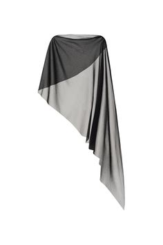 This elegant cape drapes delicately, adding a touch of sophistication to any look. Crafted from premium chiffon, it features an asymmetrical design and see-through fabric, creating a sense of allure and opulence. Elevate your style with this exclusive accessory. Pre-draped Asymmetrical Evening Skirt, Evening Asymmetrical Pre-draped Skirt, Elegant Black Draped Skirt For Evening, Elegant Asymmetrical Draped Skirt, Evening Draped Skirt With Asymmetrical Hem, Elegant Draped Skirt With Asymmetrical Hem For Cocktail, Black Draped Party Skirt, Black Draped Skirt With Asymmetrical Hem For Party, Black Draped Skirt For Party