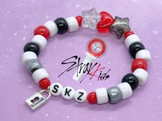 Straykids Beads Bracelet, Kpop Clay Bead Bracelet, Casual Personalized Silver Charm Bracelet, Personalized Silver Charm Bracelet, Personalized Silver Charm Bracelet Casual Style, Kpop Style Silver Beaded Bracelets, Silver Beaded Kpop Style Bracelets, Silver Beaded Bracelets Kpop Style For Gift, Silver Beaded Kpop Bracelets As Gift