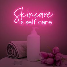 Enhance your salon or spa with our stunning Skincare Is Self Care Neon Sign  Perfect for estheticians and beauty therapists, this Skincare Quote Salon Decor adds a touch of elegance and professionalism to any esthetics salon. Ideal for medical spas and beauty businesses, it creates a serene and welcoming atmosphere for clients. Whether you're looking to elevate your workspace or find the perfect gift for an aesthetician. 👉How to use ✦super easy: plug it to a normal outlet and it's ready to ligh Pink Aesthetic Esthetician, Self Care Decor, Beauty Therapist Quotes, Esthetician Aesthetic Pink, Skin Care Esthetician, Skin Care Vibes, Pink Esthetician Aesthetic, Beauty Therapist Aesthetic, Esthetician Sign