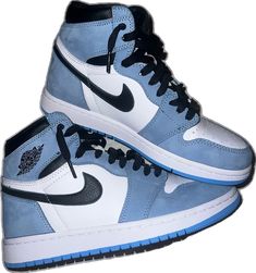 Blue Mid-top Custom Sneakers With Rubber Sole, Custom Blue Mid-top Sneakers With Rubber Sole, Blue High-top Custom Sneakers With Rubber Sole, Custom Blue Leather Mid-top Sneakers, Blue Leather Mid-top Custom Sneakers, Light Blue Leather Mid-top Sneakers, Custom Light Blue Leather Nike Sneakers, Light Blue Leather Basketball Shoes With Boost Midsole, Nike Blue High-top Sneakers With Rubber Sole