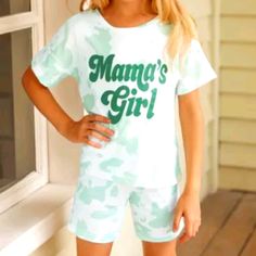 Mamas Girl Jammie Set! New Without Tags. Extra From My Online Boutique. Large (8-9 Year Old Size) Xl (10-11 Year Old Size) White Fun Summer Sleepwear, Casual White Top For Sleepover, Fun White Tops For Sleepover, Casual Letter Print Sleepwear For Spring, Family Matching White Summer Sleepwear, Family Matching White Sleepwear For Summer, Cute White Crew Neck Sleepwear, Spring Cotton Sleepwear With Letter Print, Cute Outfits For Girls 9-10 Kids Clothes