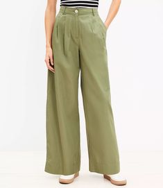 Petite Poplin Wide Leg Pants Wide Leg Bottoms With Pleated Waist, Solid Wide-leg Bottoms With Pleated Waist, High-waisted Pleated Summer Pants, Summer High-waisted Pants With Pleated Waist, Summer High-waisted Pleated Waist Pants, Relaxed Fit Wide Leg Bottoms With Pleated Waist, Spring Wide Leg Pants With Welt Pockets, Relaxed Fit Bottoms With Pleated Waist And Wide Leg, Relaxed Fit High Waist Bottoms With Pleated Waist