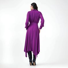 This Midi Dress comes with a stylish matching scarf, adding an extra layer of sophistication to the ensemble. The elegant midi length offers a flattering silhouette, while the scarf adds versatility and charm. Perfect for both casual and formal occasions, this dress brings together comfort and elegance for a refined, put-together look 60% viscose 40% polyester dry clean only Formal Maxi Dress With Asymmetrical Hem For Fall, Evening Midi Dress With Asymmetrical Hem For Fall, Elegant Asymmetrical Dress For Fall Formal, Formal Asymmetrical Midi Dress For Fall, Elegant Asymmetrical Dress For Formal Fall Events, Elegant Long Sleeve Asymmetrical Dress For Work, Fall Evening Viscose Maxi Dress, Elegant Fitted Maxi Dress With Handkerchief Hem, Elegant Asymmetrical Dress With Asymmetrical Hem For Fall