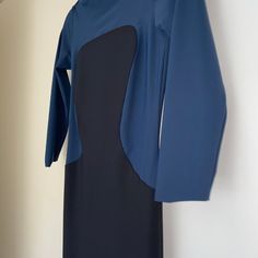 La Petite Robe Di Chiara Boni Blue Casual Formal Dress Sheath Knee Length Crew Neckline Long Sleeve Color Blue/Black Solid Size 38 (Eu) 34" Chest, 44" 72% Polyamide, 28% Elastane Size 38 (Eu) = Xsmall Elegant Navy Long Sleeve Maxi Dress, Elegant Black Dress With Modesty Panel, Elegant Fitted Blue Long Sleeve Dress, Navy Midi Length Evening Dress, Navy Fitted Maxi Dress For Formal Occasions, Blue Fitted Long Sleeve Dress For Formal Occasions, Blue Fitted Long Sleeve Formal Dress, Formal Fitted Blue Long Sleeve Dress, Navy Long Sleeve Fitted Maxi Dress