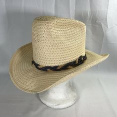 The Roundup Straw Curl Cowboy Western Ranch Hat Vintage 6 3/4 Sm 21.5" Very Good Clean Preowned Condition. Looks Unworn. Cream Straw Hat With Curved Brim For Country Events, Western Cream Straw Hat With Short Brim, Cream Western Straw Hat With Short Brim, Western Style Cream Straw Hat With Short Brim, Western Cream Straw Hat For Country Events, Brown Casual Straw Hat For Rodeo, Country Style Panama Hat With Flat Bill For Ranch, Rustic Brimmed Hat For Spring, Country Style Flat Bill Hat For Country Events