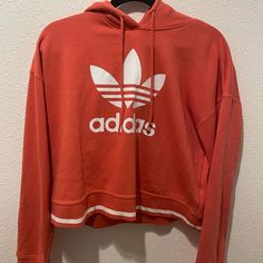 Nwot Adidas Originals Active Icons Cropped Hoodie Size Medium. Beautiful Color, Never Worn. Trendy Long Sleeve Logo Sweatshirt, Athleisure Long Sleeve Tops With Logo, Long Sleeve Logo Tops In Athleisure Style, Casual Spring Sweatshirt With Logo, Trendy Logo Sweatshirt For Winter, Logo Hoodie For Spring Streetwear, Logo Hoodie For Streetwear In Spring, Spring Adidas Logo Sportswear Sweatshirt, Adidas Logo Sportswear Sweatshirt For Spring