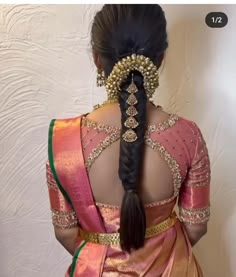 Veni Designs For Hair, Hairstyles For Marathi Bride, Engagement Hairstyles Indian Brides In Saree, Marathi Bride Hairstyle Bridal Hair, Jadai Designs, Hair Styles For Marriage Function, Muhurtham Jadai Hairstyle, Hair Accessories For Women Wedding South Indian, Hairstyle For Lehenga