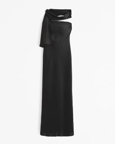 Women's Strapless Scarf Maxi Dress | Women's Dresses & Jumpsuits | Abercrombie.com Black Dress With Scarf, Dresses For Engagement Pictures, Dresses For Engagement, Dress With Scarf, Capsule Wardrobe Planning, Bridal Shower Dresses, Winter Board, Unique Bridesmaid Dresses, Slip Maxi Dress