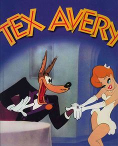 the title for tex avery is shown in an animated cartoon character's book