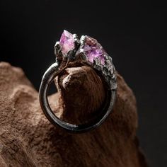 Silver ring jewelry with two amethystgift for womanamethyst | Etsy Fine Jewelry Metal Ring For Anniversaries, Metal Promise Ring, Fine Jewelry Metal Promise Ring, Metal Fine Jewelry Promise Ring, Purple Gemstone Metal Jewelry, Anniversary Metal Jewelry With Stone Setting, Gift Jewelry With Round Stone And Prong Setting, Fine Jewelry Gemstone In Metal, Fine Jewelry Gemstone Metal