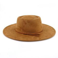 PRICES MAY VARY. MATERIAL:The wide brim fedora hats for women is made of suede material, which makes the hat feel soft, smooth and light to the touch. ADJUSTABLE SIZE:Hat Circumference: 56-58cm/22"-22.8"; Brim Width: 9cm/3.54"；Height: 11cm/4.33".With moisture wicking inner ribbon straps to adjust sizes in between. DESIGN: Flat top design with same color twisted rope decorative band brings perfect effect to any fashion collection. The wide brim fedora hats for men slims the face and adds glamor t Fedora Hat For Women, Brown Felt Hat With Flat Crown For Summer, Country Style Wide Brim Solid Fedora, Brown Flat Crown Felt Hat For Summer, Summer Brown Felt Hat With Flat Crown, Brown Summer Felt Hat With Flat Crown, Brown Flat Brim Fedora For Everyday, Brown Wide Brim Fedora For Ranch, Adjustable Suede Hat With Curved Brim