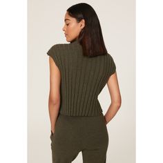 Green knit (95% Cotton, 5% Cashmere).Sweater. Mock neckline. Cap sleeve. Pull-on. 18" from shoulder to hemline. Imported. Winter High Neck Knit Mock Neck Top, Winter Knit High Neck Mock Neck Top, Winter Knit Mock Neck Top, Workwear Funnel Neck Sweater With Ribbed Neckline, Casual Knit Mock Neck Top For Fall, Casual Mock Neck Knit Top For Fall, Knit Mock Neck Top For Fall Layering, Fall Knit Mock Neck Top For Layering, Fall Layering Mock Neck Knit Top