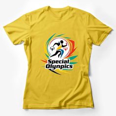 Show your support for the Special Olympics with this vibrant, eye-catching t-shirt featuring the colorful Special Olympics logo. Perfect for athletes and fans alike, this tee is a great way to express your excitement and encouragement for participants in these inspiring sporting events. Made from soft, breathable material, it's comfortable for everyday wear and sporting activities. Custom graphic T-Shirt.Customize your color Special Olympics Logo, Football Graphic Tee, Sports Costume, Colorful Logo, Special Olympics, Inspirational Tees, Gifts For Sports Fans, Statement Shirt, Casual Summer Shirts