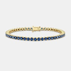 Fancy Sapphire Bracelet, Blue And Gold Bracelets, Gold And Blue Jewelry, Blue And Gold Jewelry, Sapphire Tennis Bracelet, Blue Sapphire Bracelet, Blue Sapphire Jewelry, Diamond Tennis Bracelet, Birthstone Bracelet