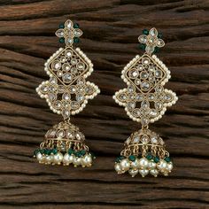 Polki /Kundan earrings with mehndi plating Handmade Design Chand earrings Height = 72 mm || Width = 32 mm Handmade Design Antique Earring  Highest quality and craftsmanship,  Ready to ship from Edison NJ USA Please contact us for  any questions Polki Earrings, Chandbali Earrings, Kundan Earrings, Indian Earrings, Ruby Earrings, Green Earrings, Antique Earrings, Antique Gold, Gold Earrings