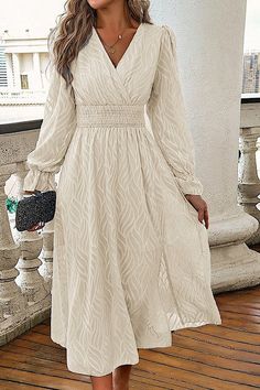 Long sleeve midi dress Made In : China